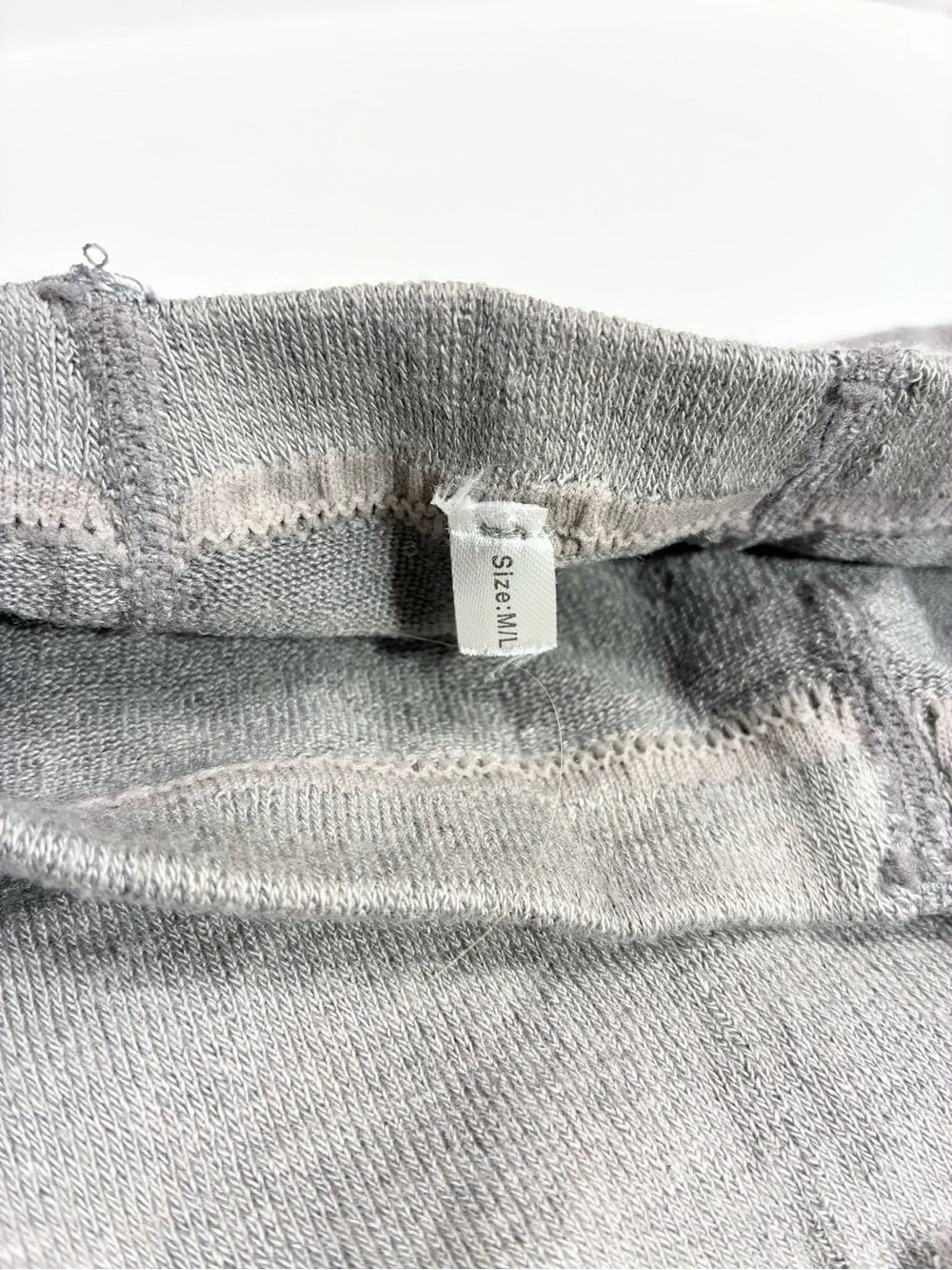 Y2K Fair Isle Thick Knit Tights Gray White Size M/L